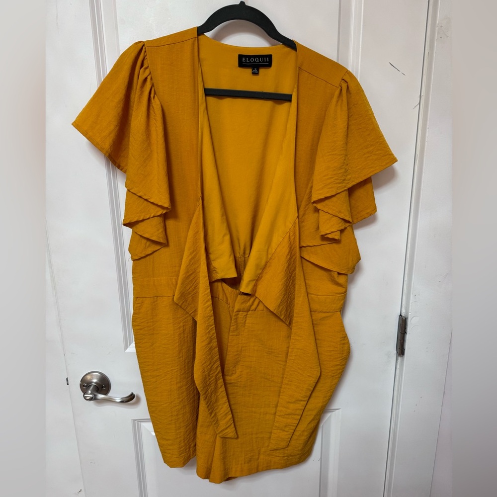 Eloquii Tie Bodice Romper With Flutter Sleeves Ro… - image 3